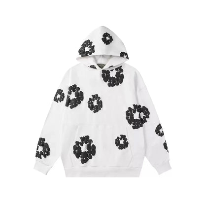 DENIM TEARSTHoodie Cross border European and American Hot selling Cotton Foam Printed Tears Hoodie Men's and Women's Hoodies