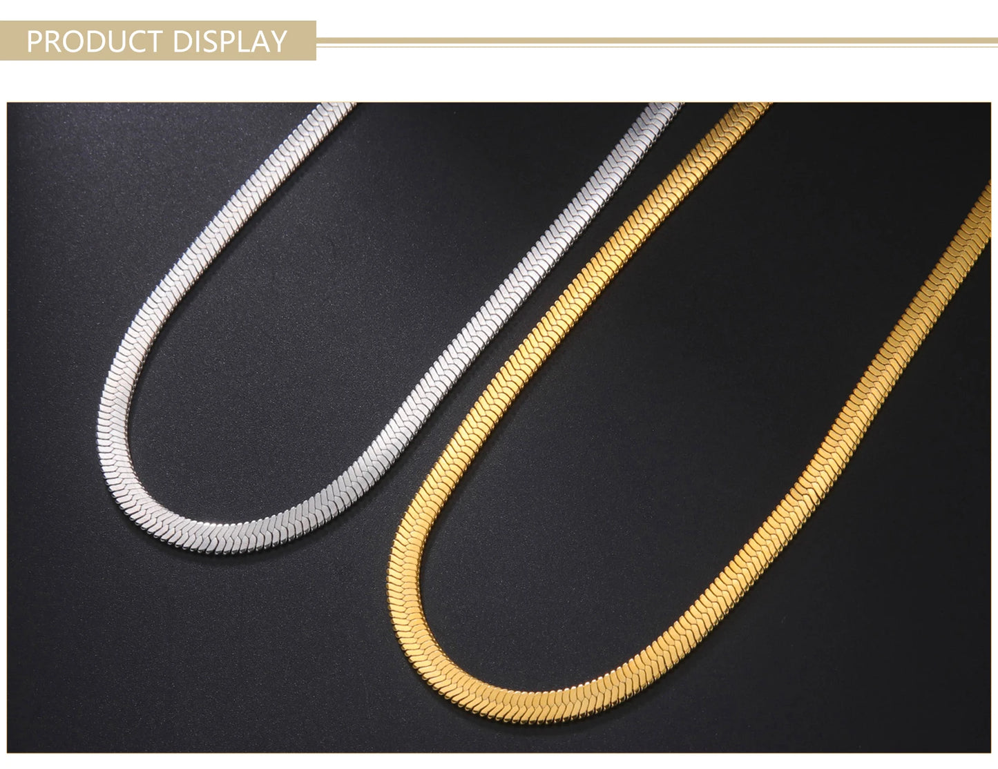 Skyrim Stainless Steel Snake Chain Necklace for Women Men Gold Color Herringbone Choker Neck Chains 2026 Trend Jewelry Gift Hot