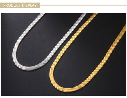 Skyrim Stainless Steel Snake Chain Necklace for Women Men Gold Color Herringbone Choker Neck Chains 2026 Trend Jewelry Gift Hot