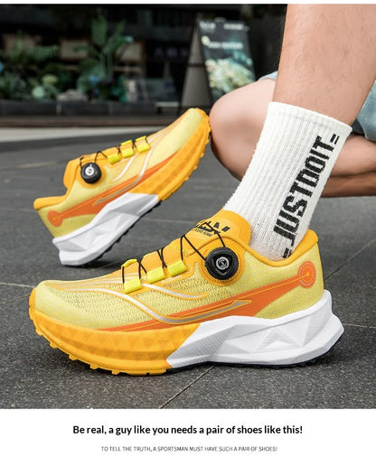 2025 New Soft Soled Outdoor Casual Sports Shoes With Rotating Buckle Carbon Plate And Popcorn Outsole, Men'S Running Shoes 35-44