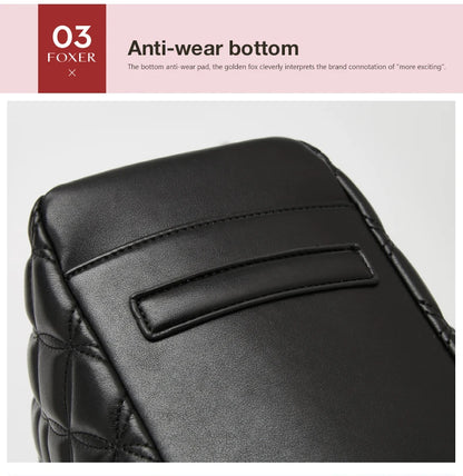 FOXER Women Fashion Quilted Shoulder Bag Female Classic Underarm Bag Vintage Lady Simple Tote Bags Chrismas Gift