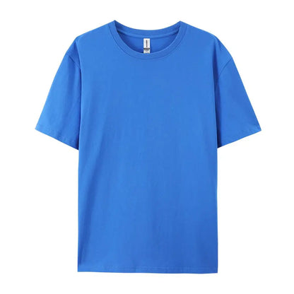 100% Cotton Solid Tshirts Men Woman Short Sleeve Fashion Brand Trend Casual Soft Clothing Tees Customized Products Summer Tops