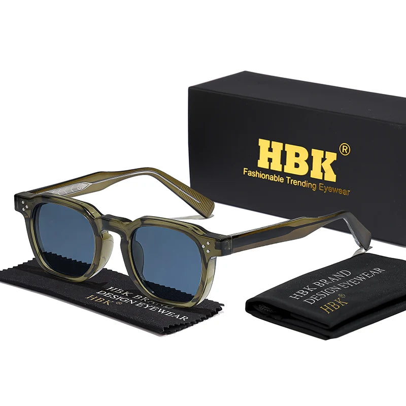 HBK New Square Retro Sunglasses Men Fashion Punk Sun Glasses Women Travel Driving Beach Eyewear Lunette De Soleil Femme UV400