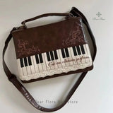 New Vintage Piano Shoulder Bag Womens Brown Crossbody Bag Y2k Girls Transparent Ita Bag Personalized Backpack Aesthetic Handbags