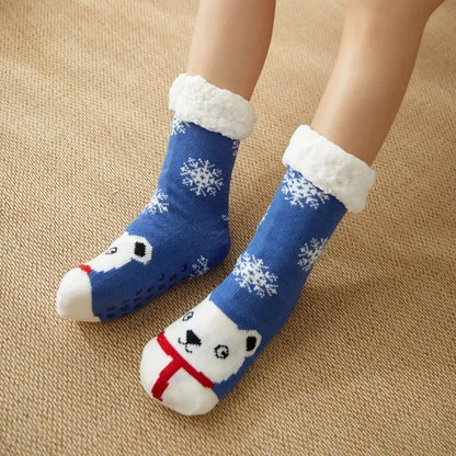 Christmas Gift Thermal Socks Women Winter Warm nightwear Plush Soft Floor Fuzzy Fluffy Fur Slipper Sock Thick Ladies Cute Cow