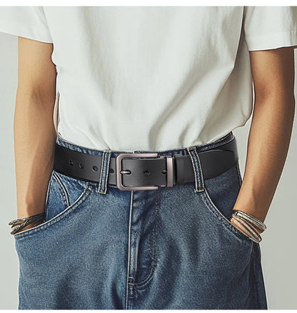 Maikun Genuine Leather Men's Belt Large Size Casual Belt   Alloy Pin Buckle Business Suit Belt Father's Day Present Gift