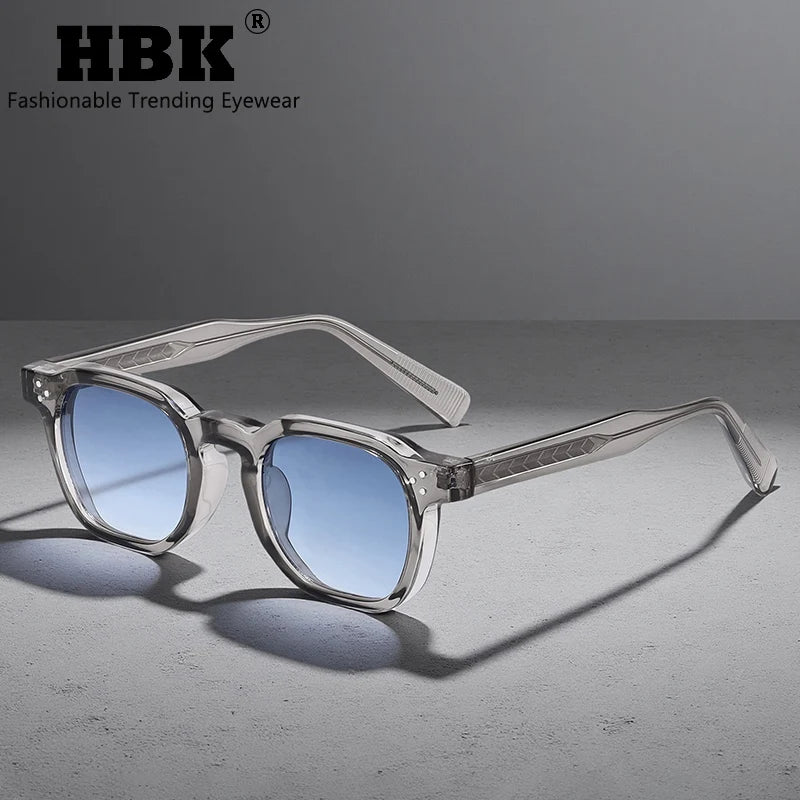 HBK New Square Retro Sunglasses Men Fashion Punk Sun Glasses Women Travel Driving Beach Eyewear Lunette De Soleil Femme UV400