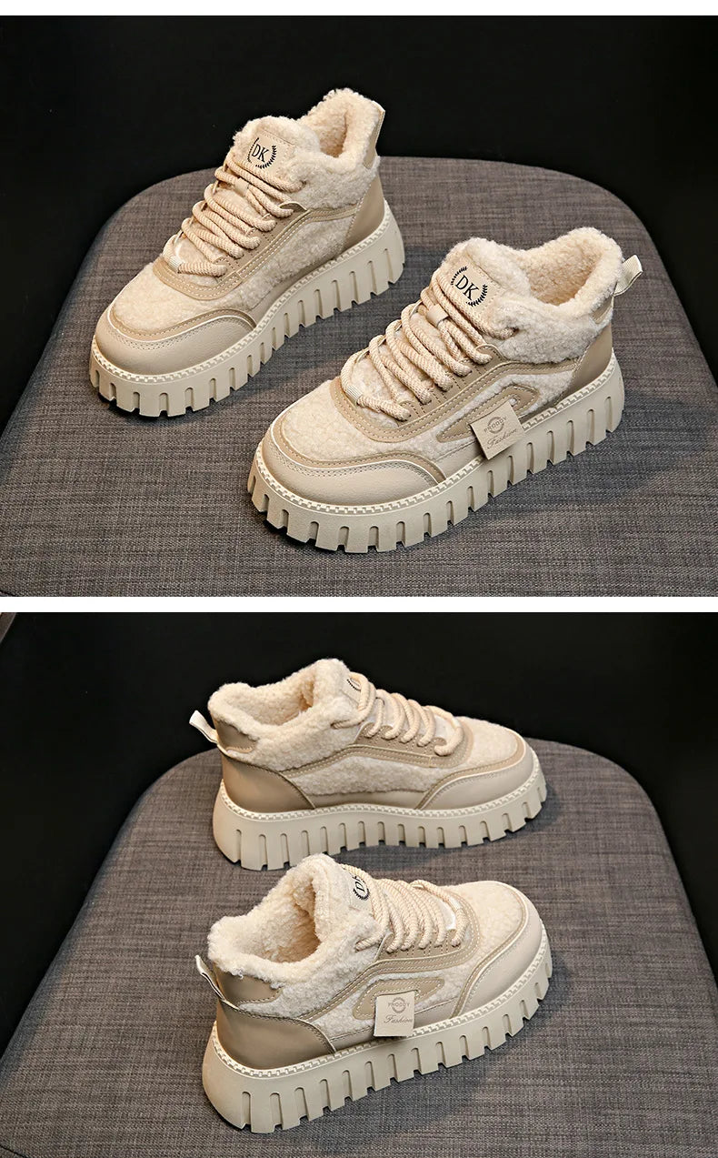 Fleece-Lined Warm High-Top Soft Men's Casual Sports Cotton Shoes Women's Anti-Slip Wear-Resistant