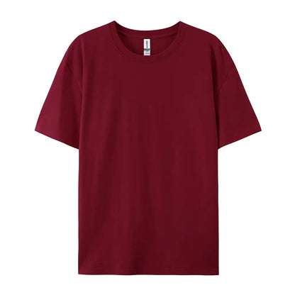 100% Cotton Solid Tshirts Men Woman Short Sleeve Fashion Brand Trend Casual Soft Clothing Tees Customized Products Summer Tops