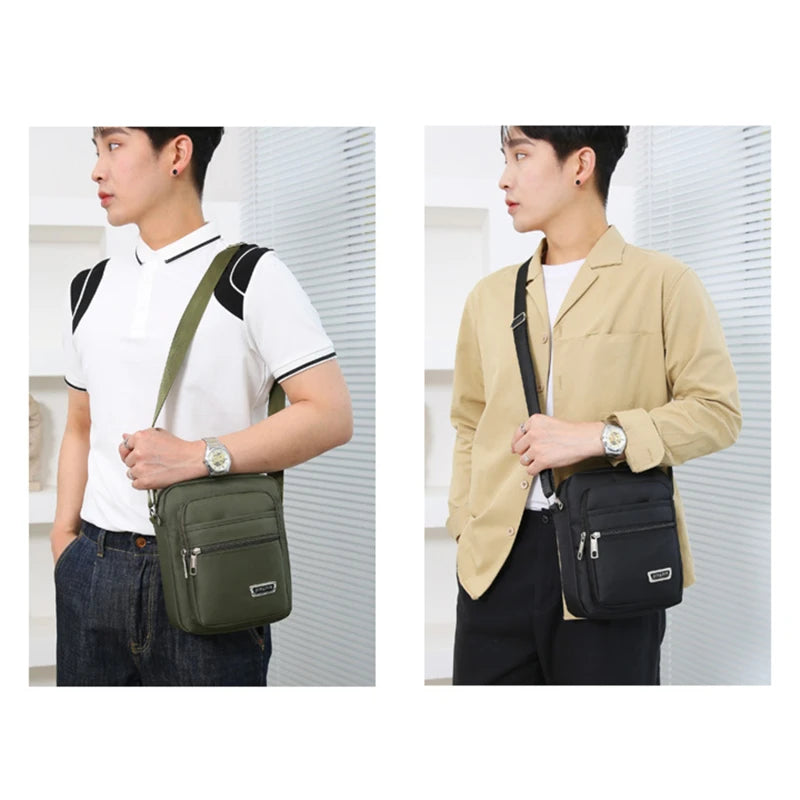 2025 Men Nylon Shoulder Bag Messenger Bag Casual Nylon Zipper Pocket Handbag Fashion Tote Travel Male Crossbody Bags New