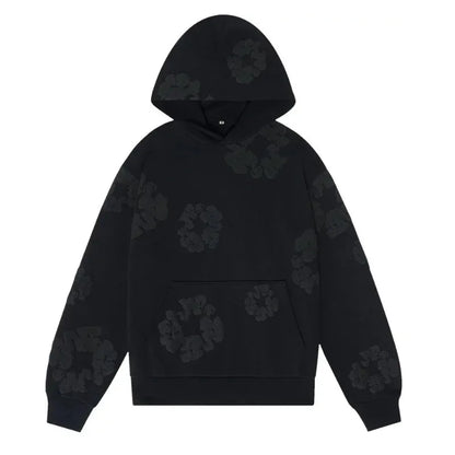 DENIM TEARSTHoodie Cross border European and American Hot selling Cotton Foam Printed Tears Hoodie Men's and Women's Hoodies