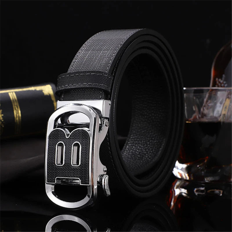 2025 High Quality Men's Belt Designer Genuine Leather Belts Male Metal Automatic Buckle Casual Fashionable Belt for men Jeans