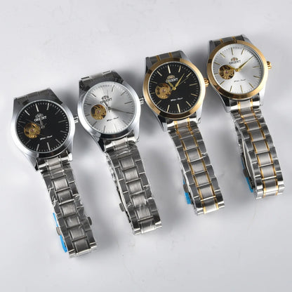 Orient Watch Refurbished Japanese Fully Automatic Mechanical Watch Hollowed Out Business Men's Watch Stainless Steel Strip