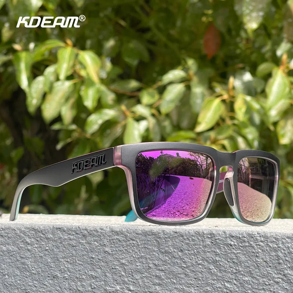 KDEAM Unisex Square Sunglasses Polarized Coated Lens Suitable For Driving Fishing Sunglasses Anti-Blue Light Computer Eyeglasses