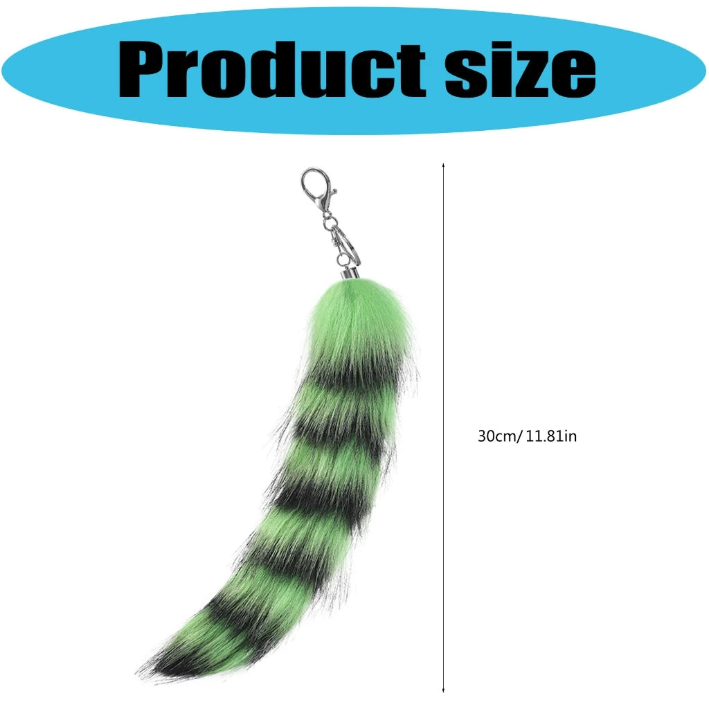 New Fashion Wolf Tail Fur Keychains Unisex Pendant Car Keyring Holder Key Chains Charm Bag Accessories Gifts