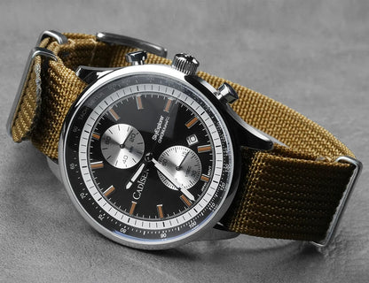 CADISEN New Mens Watches Luxury Quartz Watch For Man Chronograph Japan MIYOTA 0S11 Men Gift Luminous Waterproof Canvas Wristwatc