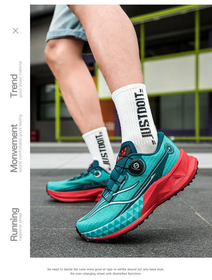 2025 New Soft Soled Outdoor Casual Sports Shoes With Rotating Buckle Carbon Plate And Popcorn Outsole, Men'S Running Shoes 35-44