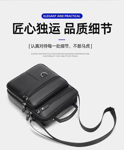 High quality genuine leather men's crossbody bag soft cowhide simple, casual, business style small shoulder bag for men Handbag