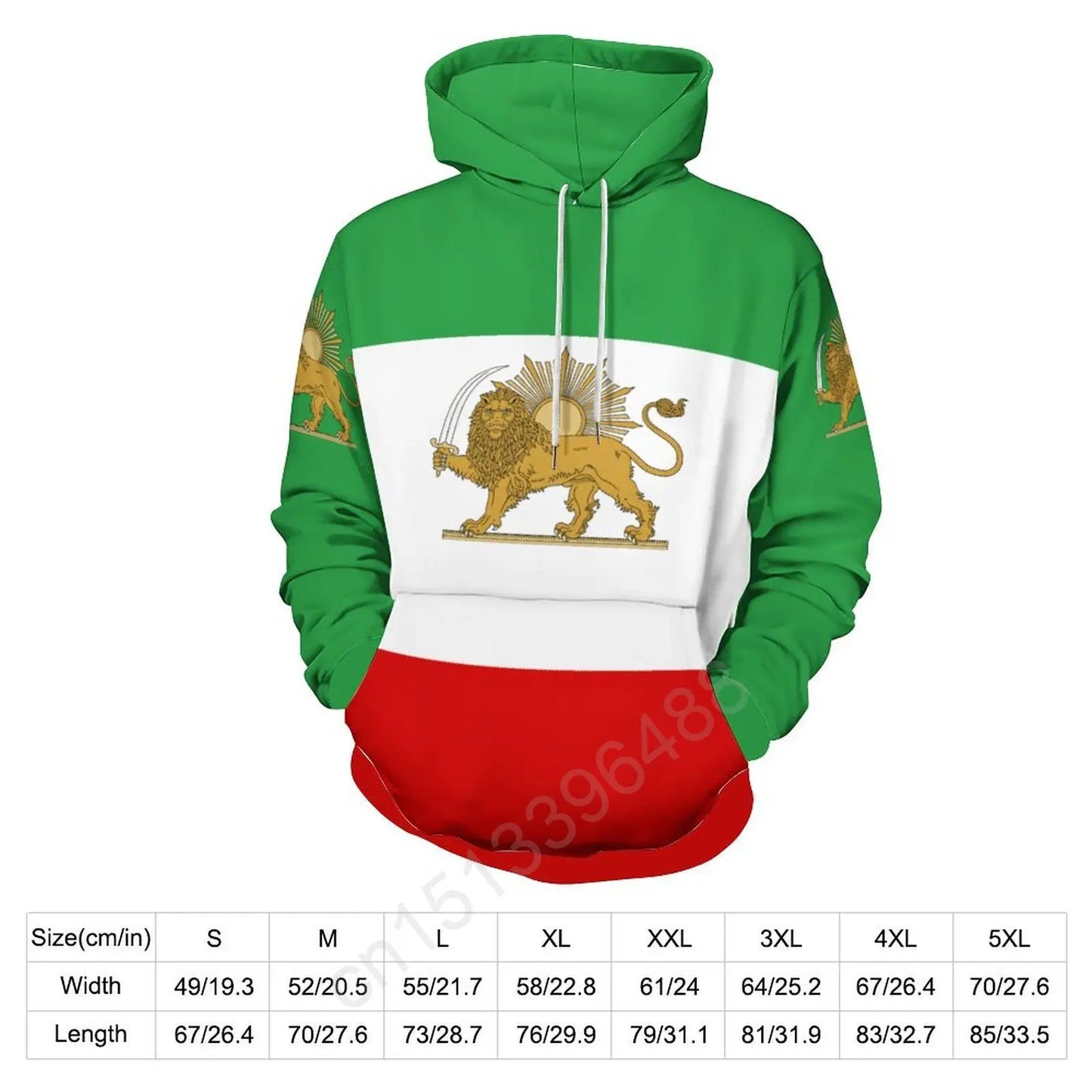 Iran Lion With Sun Flag 3D Hoodie Polyester Cool Men Women Harajuku Sweatshirt Unisex Casual Pullover Hoodies Custom Name