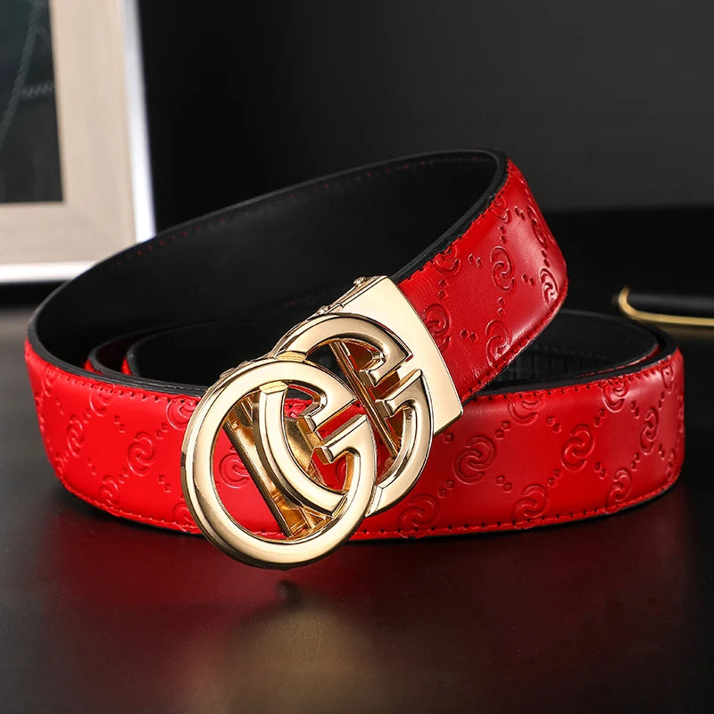 New wide 3.4cm Women's Belt Formal Leather Canvas Belt Women High Quality Metal Buckle Male Belt for men jeans work belt