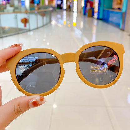 New Fashion Children Glasses Vintage Round Outdoor Sun Protection Sunglasses Baby Girls Acrylic UV400 Sunglasses Kids Eyeglasses