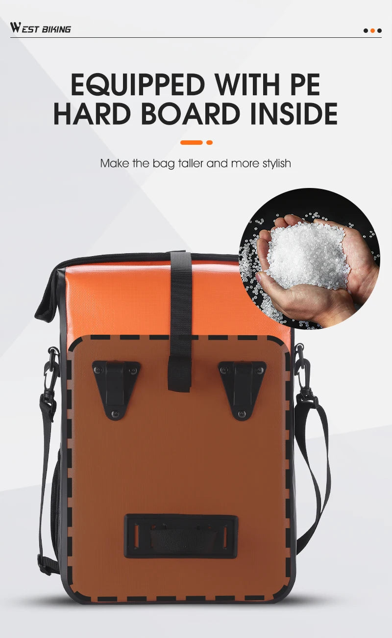 WEST BIKING Cycling Bicycle Bike Rear Seat Trunk Bag Large Capacity Panniers Reflective Rear Bag Waterproof Bicycle Storage Bag