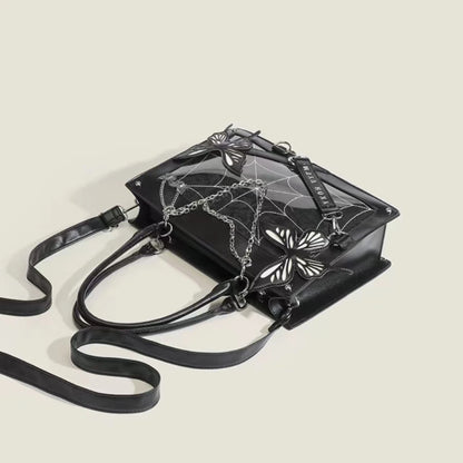 Y2K Labyrinth Butterfly Spider Web Letter Chain Handbags DIY Transparent Ita Bag Lolita Gothic Tote Vintage Fashion Shoulder Bag