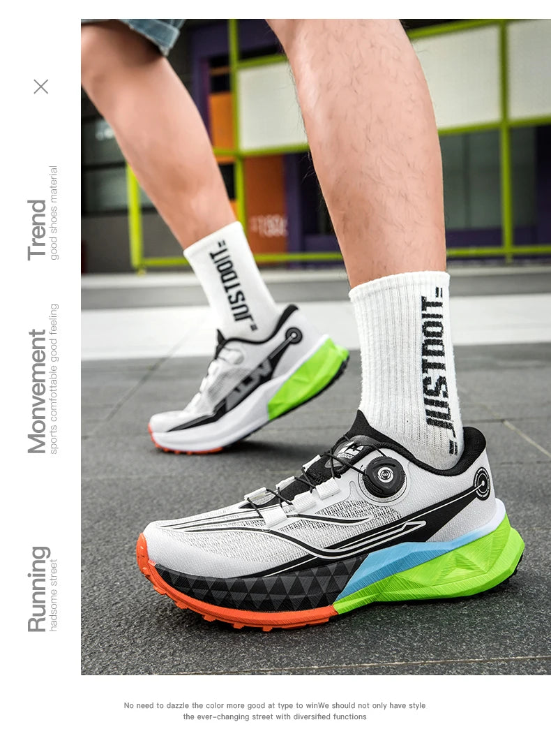 2025 New Soft Soled Outdoor Casual Sports Shoes With Rotating Buckle Carbon Plate And Popcorn Outsole, Men'S Running Shoes 35-44