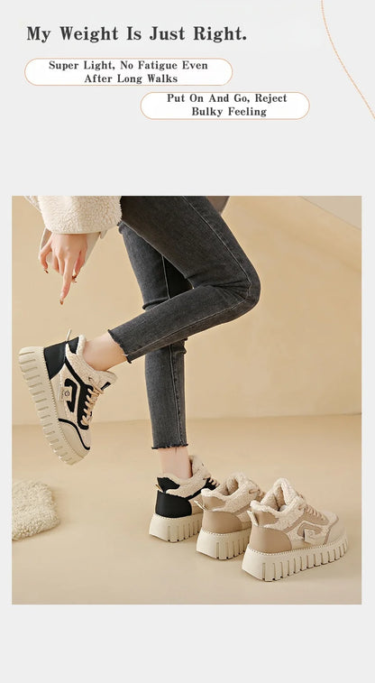 Fleece-Lined Warm High-Top Soft Men's Casual Sports Cotton Shoes Women's Anti-Slip Wear-Resistant