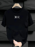 New Summe Luxury Brand T-shirt Pure Cotton Flat Print Large Size Round Neck Short Sleeve Men's and Women's Top T-shirt
