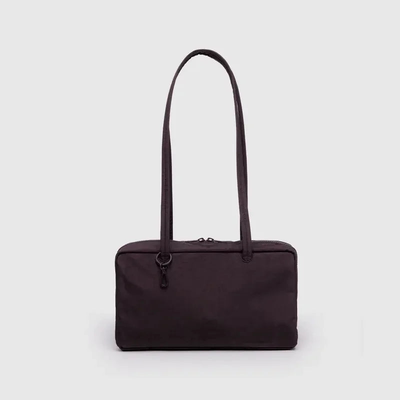 Simple Large-capacity Square Shoulder Bag Fashion Plaid Nylon Handbag Durable Canvas Material Travel Bag Daily Use Storage Bag