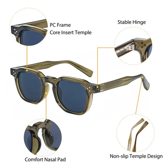 CATERSIDE Fashion Men Sunglasses Small Frame Square Personalized Design Sun Glasses Women Travel Party Business Festival Gift