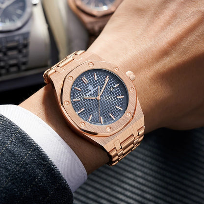 PAAZOMU Original Luxury Men's Watches Date Chronograph Stainless Steel Quartz Watch Waterproof Luminous Fashion Man Wristwatch