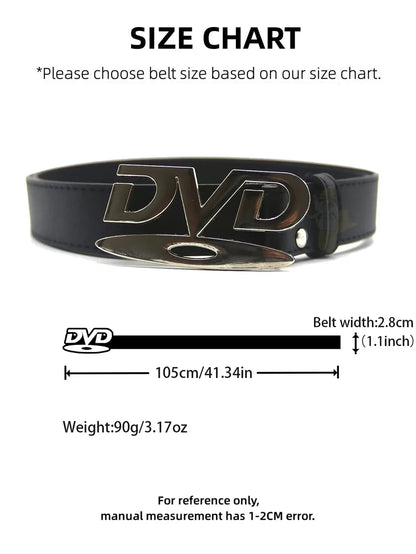 2026 Y2K DVD Belt for Women - Retro Disc Buckle, Luxury Style, Fashionable & Trendy Waist Belt, Hot Selling Decorative Belt