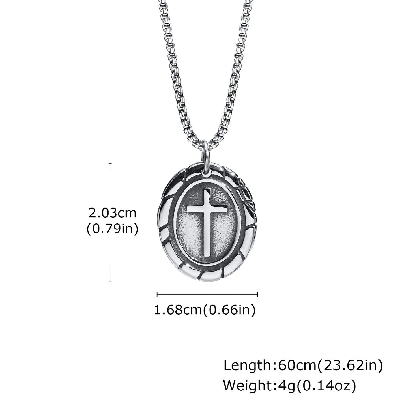 Basic Punk Cross Necklace for Men Boys,Stainless Steel Silver Color Cross Pendant Necklace,Christian Religious Jewelry Gift
