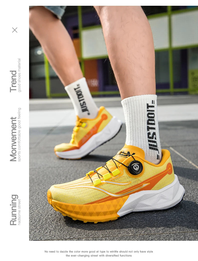 2025 New Soft Soled Outdoor Casual Sports Shoes With Rotating Buckle Carbon Plate And Popcorn Outsole, Men'S Running Shoes 35-44