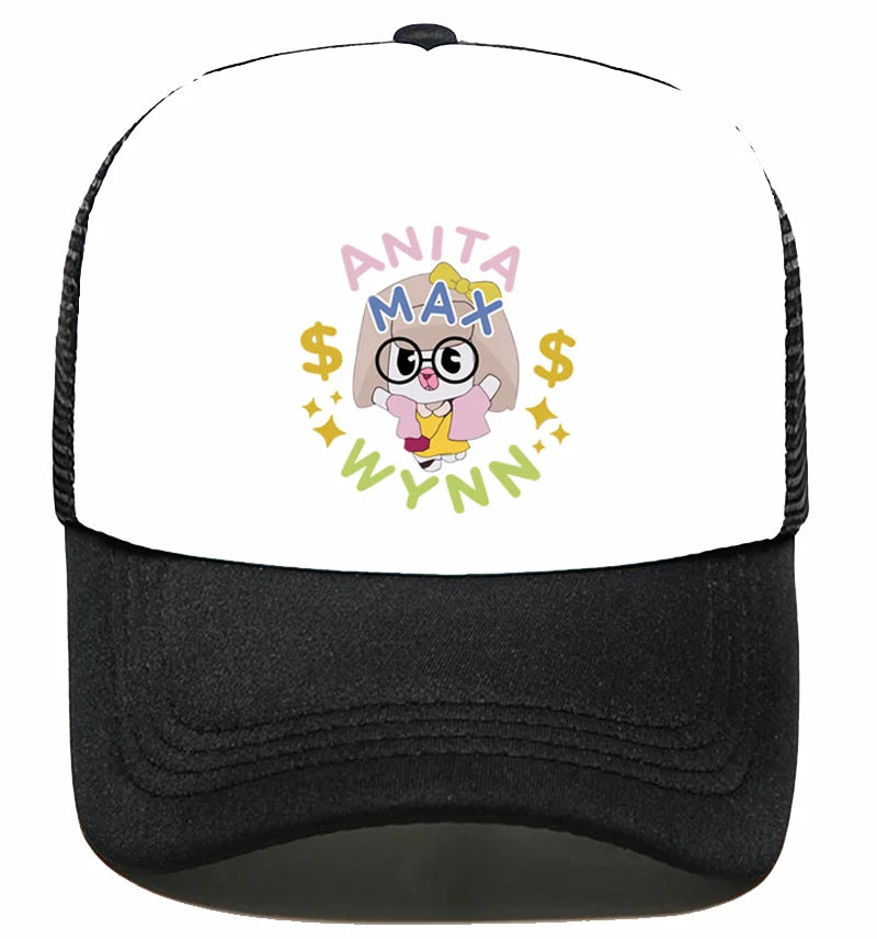 Trendy Anita Max Wynn Foam Trucker Hat Cute Mesh Snapback Caps Boy Girl Sun Beach Baseball Cap Female Summer Breathable Visor