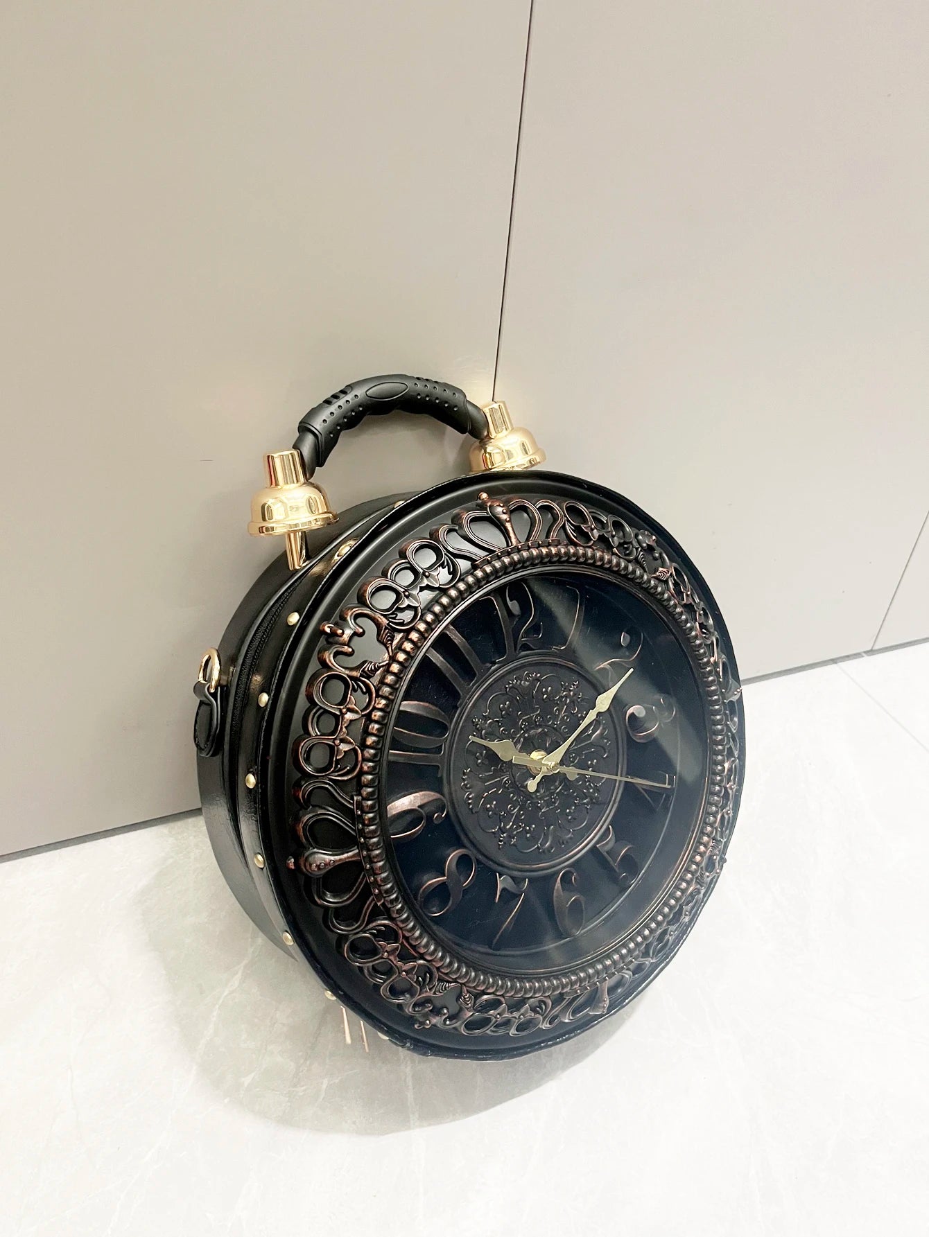 Luxury Designer Purses and Handbags Shoulder Bags funny clock-shaped bag funny Women's round bag pu leather Woman's bag