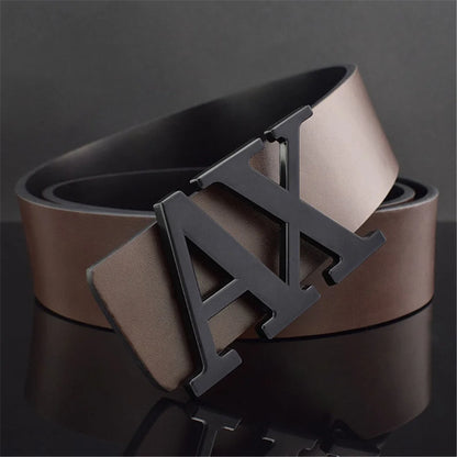 Men Belt Fashionable Simple Letter Buckle Reversible Male Belt for Men 3.8cm Luxury Good Quality