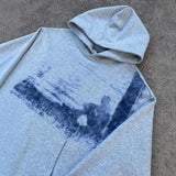 Y2k American Gray Gothic Retro pattern Printed Pullover Hoodie Men and Women Hip Hop Fashion Jogger Casual Oversized Sweatshirt