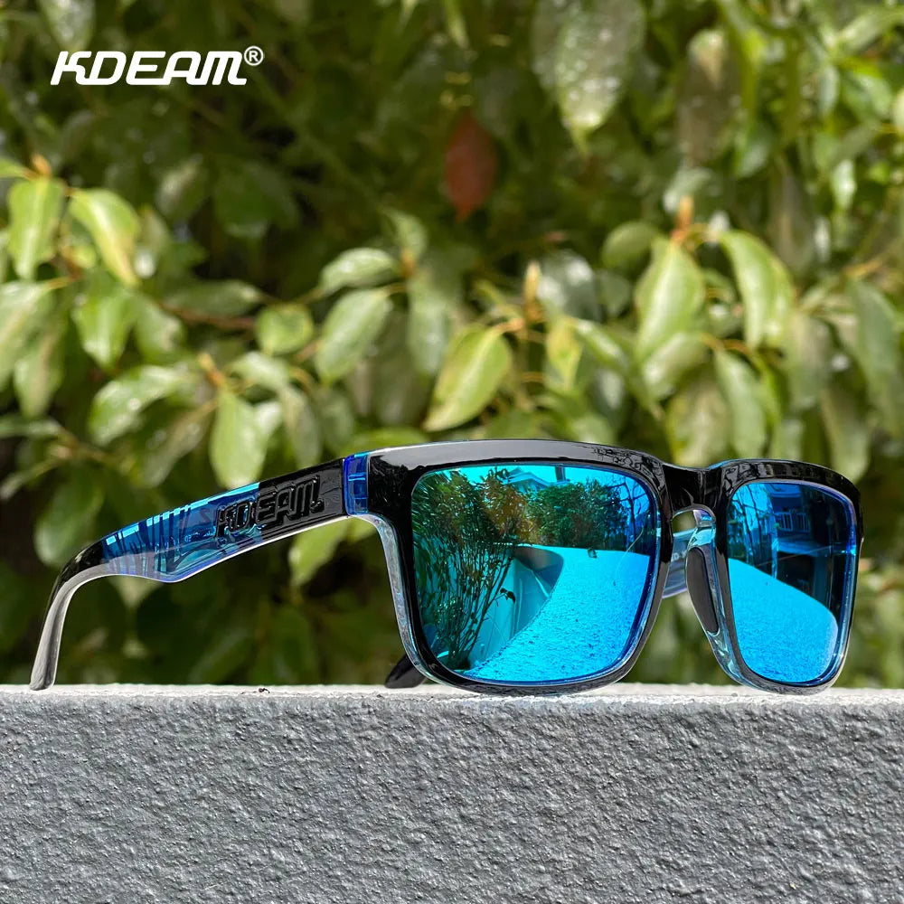 KDEAM Unisex Square Sunglasses Polarized Coated Lens Suitable For Driving Fishing Sunglasses Anti-Blue Light Computer Eyeglasses