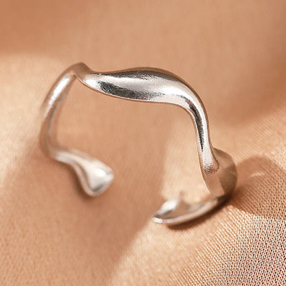 Stainless Steel Rings Simpler Geometric Fashion Vintage Fine Adjustable Open Rings For Women Jewelry Weddings Gifts New Trendy