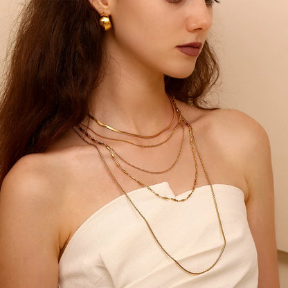 MamacitaSlay water wave chain snake chain Women's stainless steel necklace Bracelets Belly Chain Various styles Jewelry