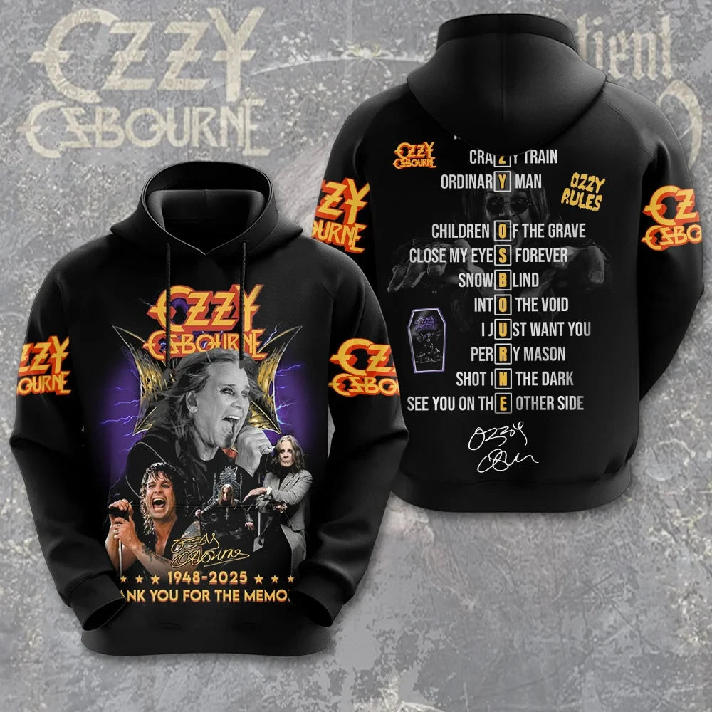Rock Band Ozzy Osbourne 3d Print Hoodies Men Women Fashion Oversized Hoodie Sweatshirt Adult Clothing Fans Coat Mens Hoodie Y2k