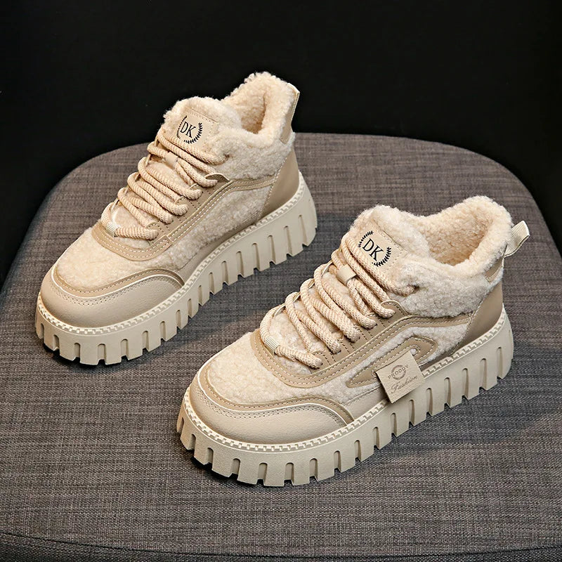 Fleece-Lined Warm High-Top Soft Men's Casual Sports Cotton Shoes Women's Anti-Slip Wear-Resistant
