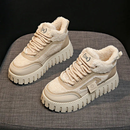 Fleece-Lined Warm High-Top Soft Men's Casual Sports Cotton Shoes Women's Anti-Slip Wear-Resistant