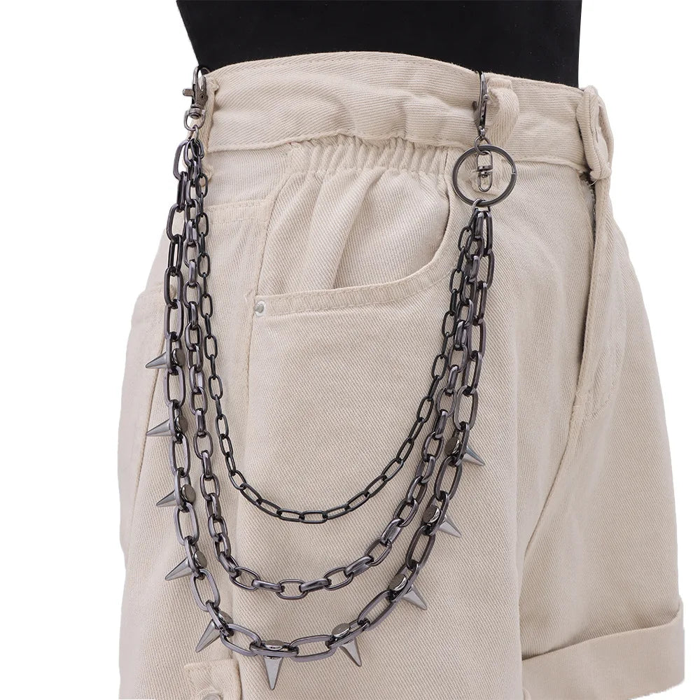 Hip Hop Punk Rock Metal Pants Waist Chain Men Women Key Chain Trousers Chain Wallet Keychain Jeans Unisex Hip-hop Jewelry Gift