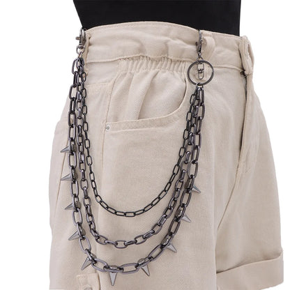 Hip Hop Punk Rock Metal Pants Waist Chain Men Women Key Chain Trousers Chain Wallet Keychain Jeans Unisex Hip-hop Jewelry Gift