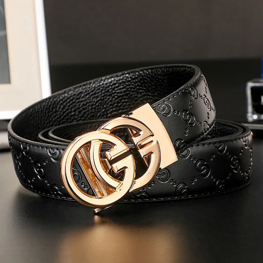 New wide 3.4cm Women's Belt Formal Leather Canvas Belt Women High Quality Metal Buckle Male Belt for men jeans work belt