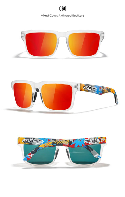 KDEAM Unisex Square Sunglasses Polarized Coated Lens Suitable For Driving Fishing Sunglasses Anti-Blue Light Computer Eyeglasses